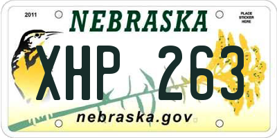 NE license plate XHP263