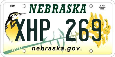 NE license plate XHP269