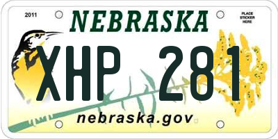 NE license plate XHP281