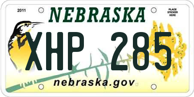 NE license plate XHP285