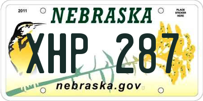 NE license plate XHP287