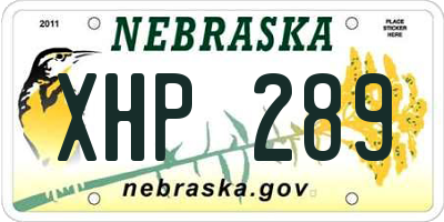NE license plate XHP289