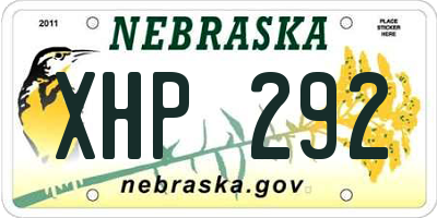 NE license plate XHP292