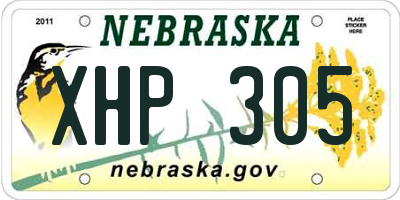NE license plate XHP305
