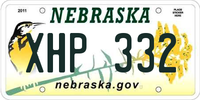 NE license plate XHP332