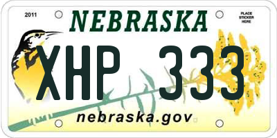 NE license plate XHP333