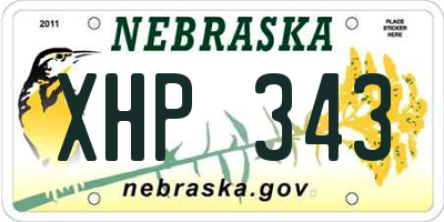 NE license plate XHP343