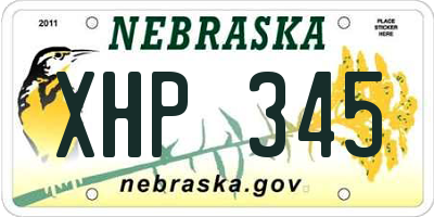 NE license plate XHP345