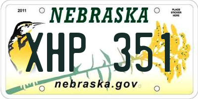 NE license plate XHP351