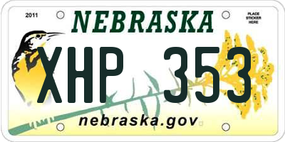 NE license plate XHP353