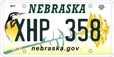 NE license plate XHP358
