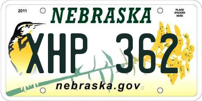 NE license plate XHP362