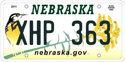 NE license plate XHP363