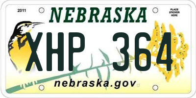 NE license plate XHP364