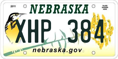 NE license plate XHP384