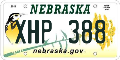 NE license plate XHP388