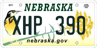 NE license plate XHP390