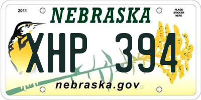 NE license plate XHP394