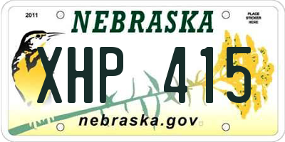 NE license plate XHP415