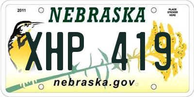 NE license plate XHP419