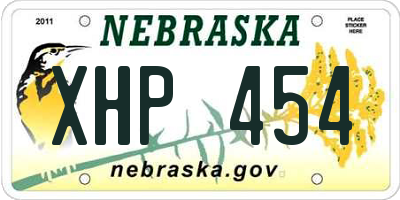 NE license plate XHP454