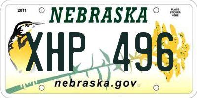 NE license plate XHP496