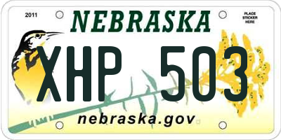 NE license plate XHP503