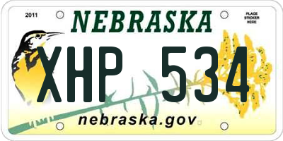 NE license plate XHP534
