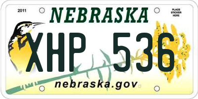 NE license plate XHP536
