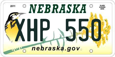 NE license plate XHP550