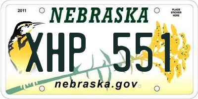 NE license plate XHP551