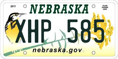 NE license plate XHP585