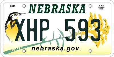 NE license plate XHP593
