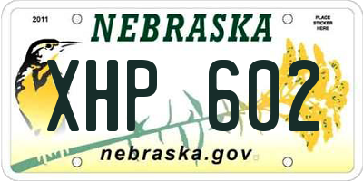 NE license plate XHP602