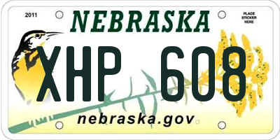 NE license plate XHP608