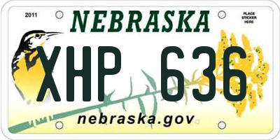 NE license plate XHP636