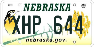 NE license plate XHP644