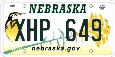 NE license plate XHP649