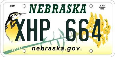 NE license plate XHP664
