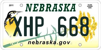 NE license plate XHP668