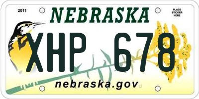 NE license plate XHP678