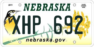 NE license plate XHP692