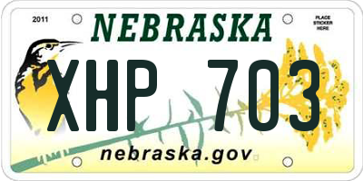 NE license plate XHP703