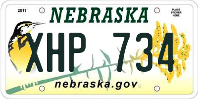 NE license plate XHP734