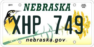 NE license plate XHP749