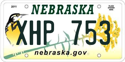 NE license plate XHP753