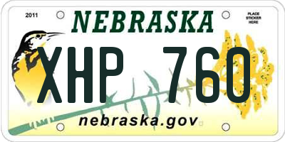 NE license plate XHP760