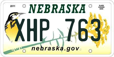 NE license plate XHP763