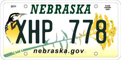NE license plate XHP778