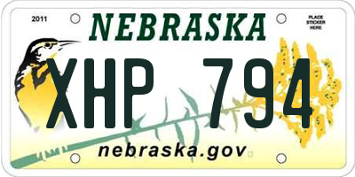 NE license plate XHP794